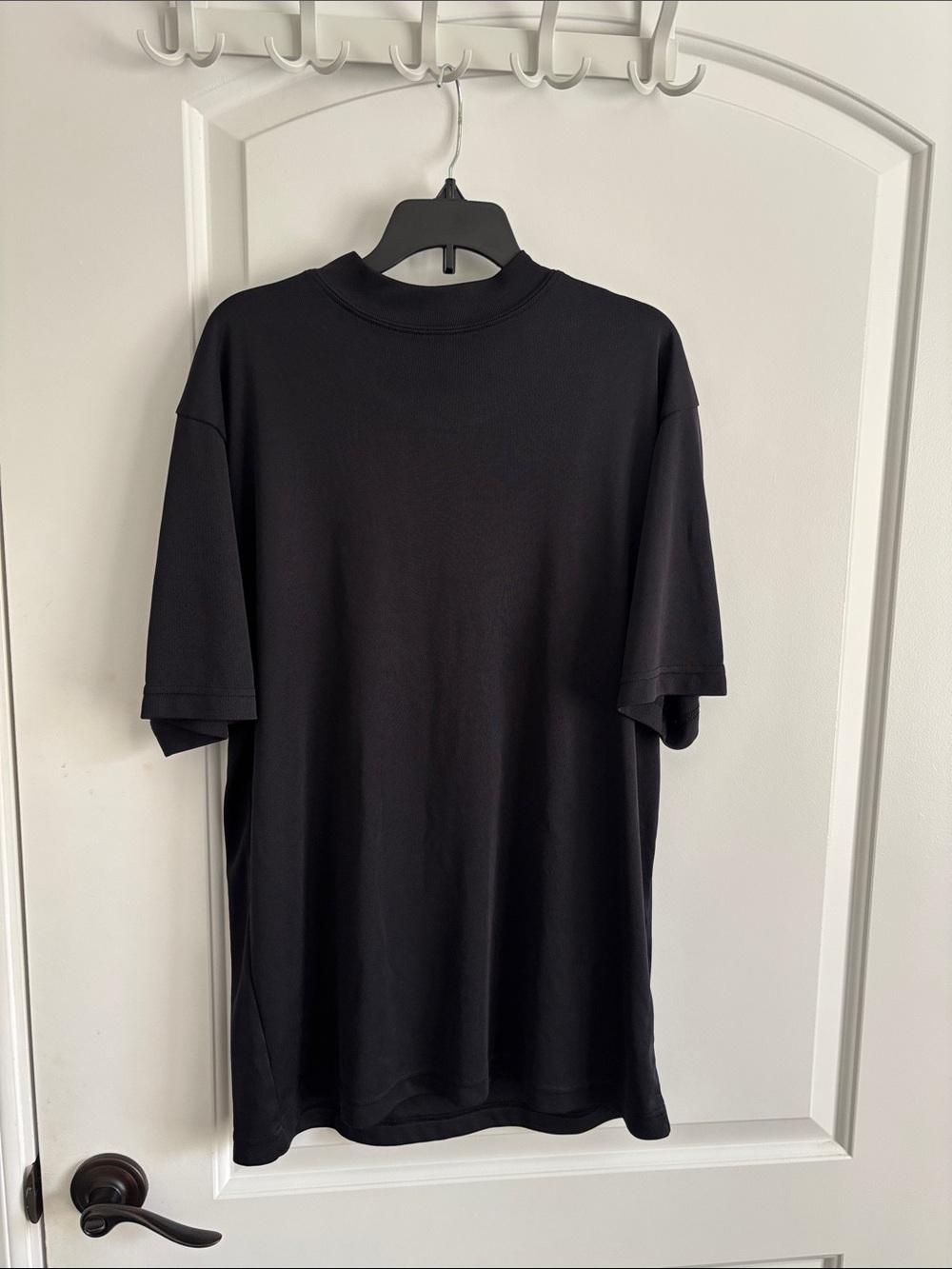 Divots Dry Men's Medium Black Ribbed Mock Neck Golf Shirt Moisture Wicking